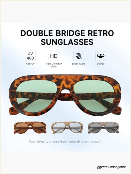 Retro 70s Large Frame Sunglasses 4 Pack UV400 Protection for Women Men main image 5